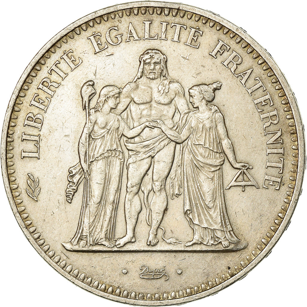 Coin, France, Hercule, 50 Francs, 1974, Avers 20 francs, AU(50-53), Silver