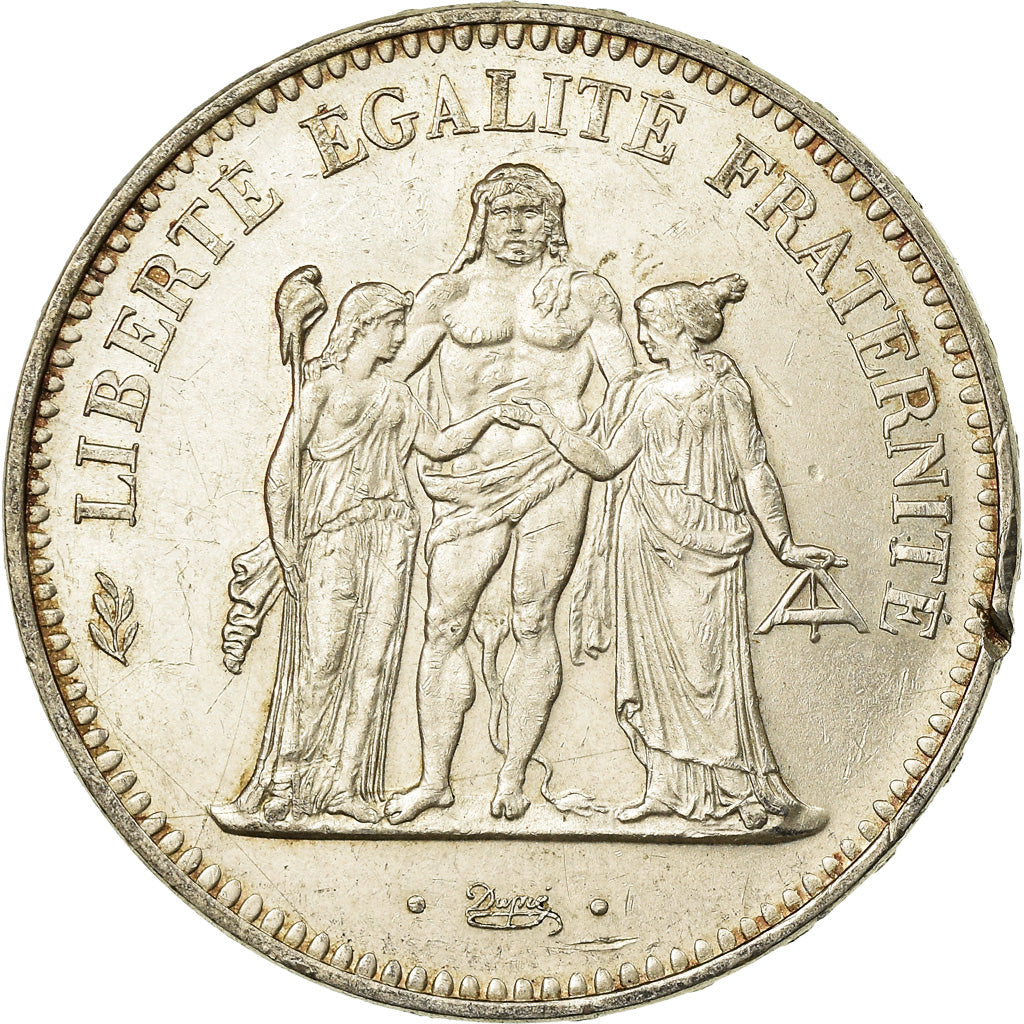 Coin, France, Hercule, 50 Francs, 1974, Avers 20 francs, AU(50-53), Silver