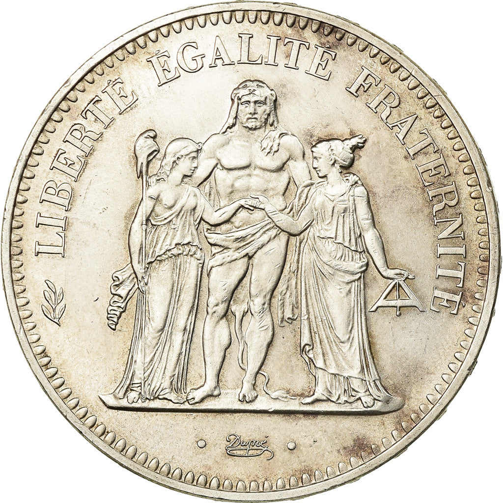 Coin, France, Hercule, 50 Francs, 1974, Avers 20 francs, AU(50-53), Silver