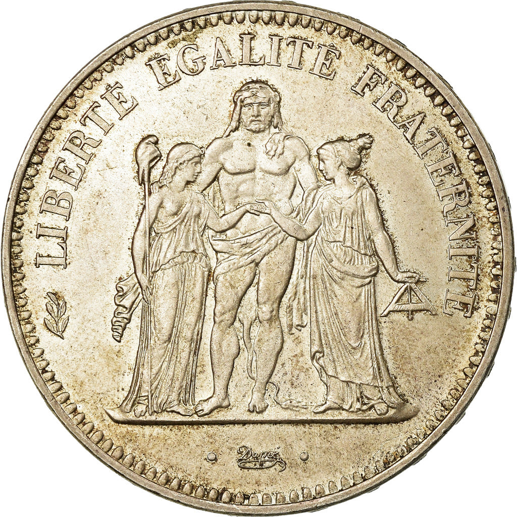 Coin, France, Hercule, 50 Francs, 1974, Avers 20 francs, AU(50-53), Silver