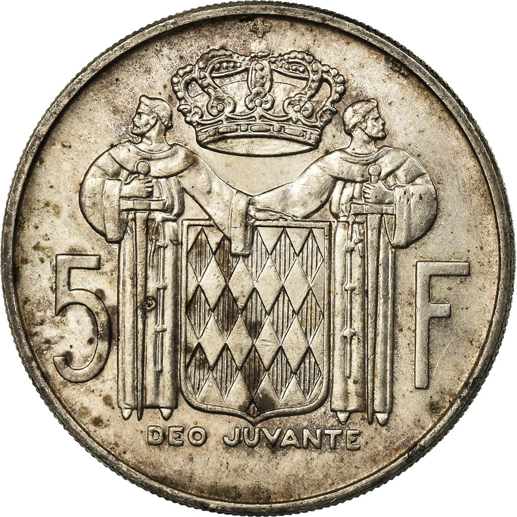 Coin, Monaco, Rainier III, 5 Francs, 1966, EF(40-45), Silver, KM:141