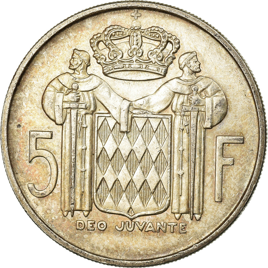 Moneta, Monaco, Rainier III, 5 Francs, 1966, EF(40-45), Srebro, KM:141