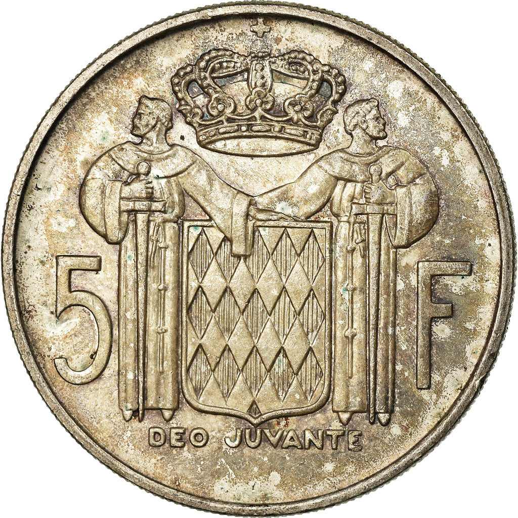 Moneta, Monaco, Rainier III, 5 Francs, 1966, EF(40-45), Srebro, KM:141