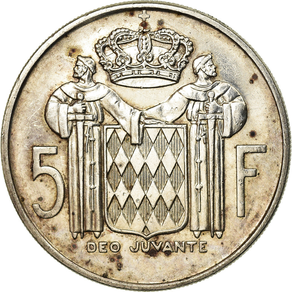 Moneta, Monaco, Rainier III, 5 Francs, 1966, EF(40-45), Srebro, KM:141