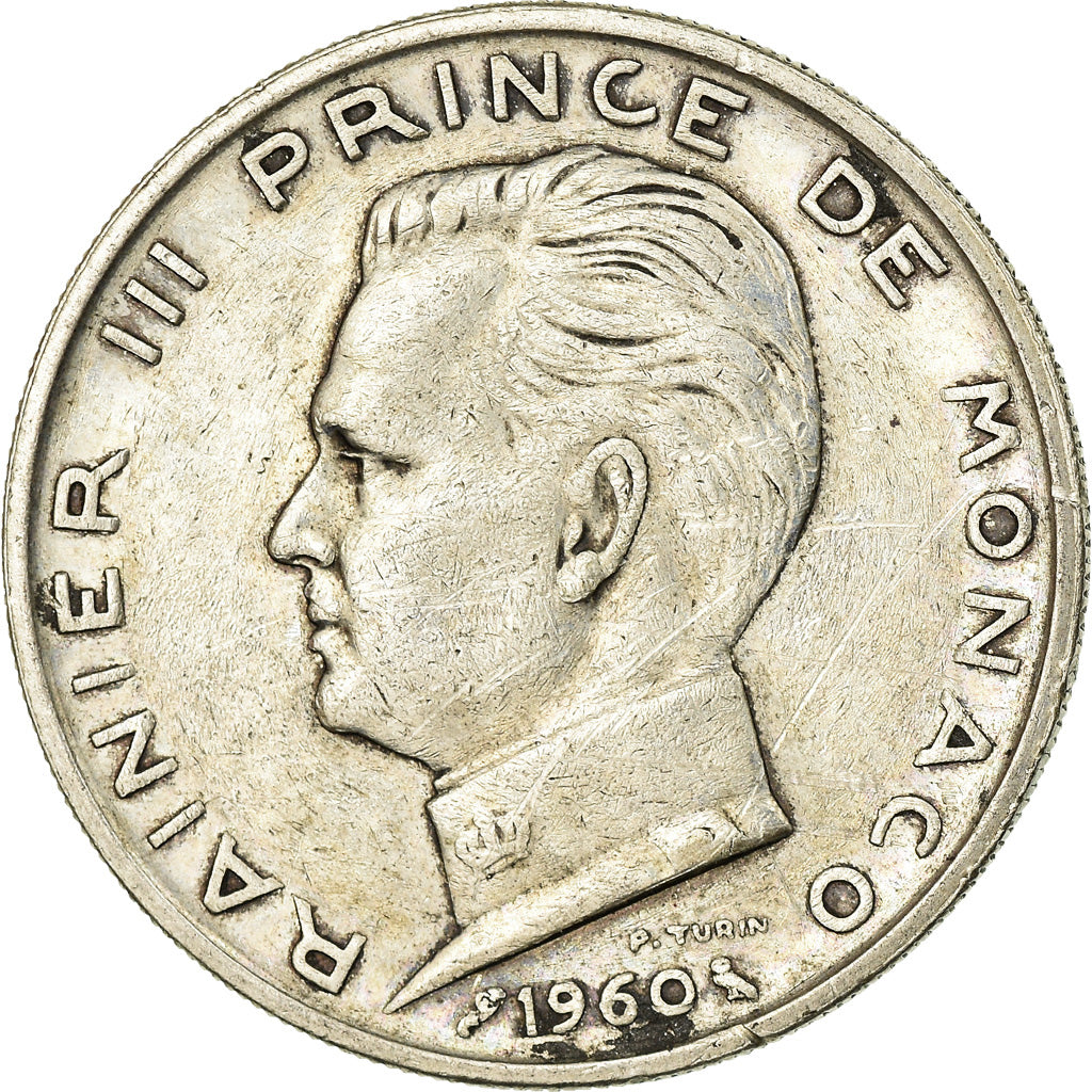 Münze, Monaco, Rainier III, 5 Francs, 1960, SS, Silber, KM:141, Gadoury:MC 152