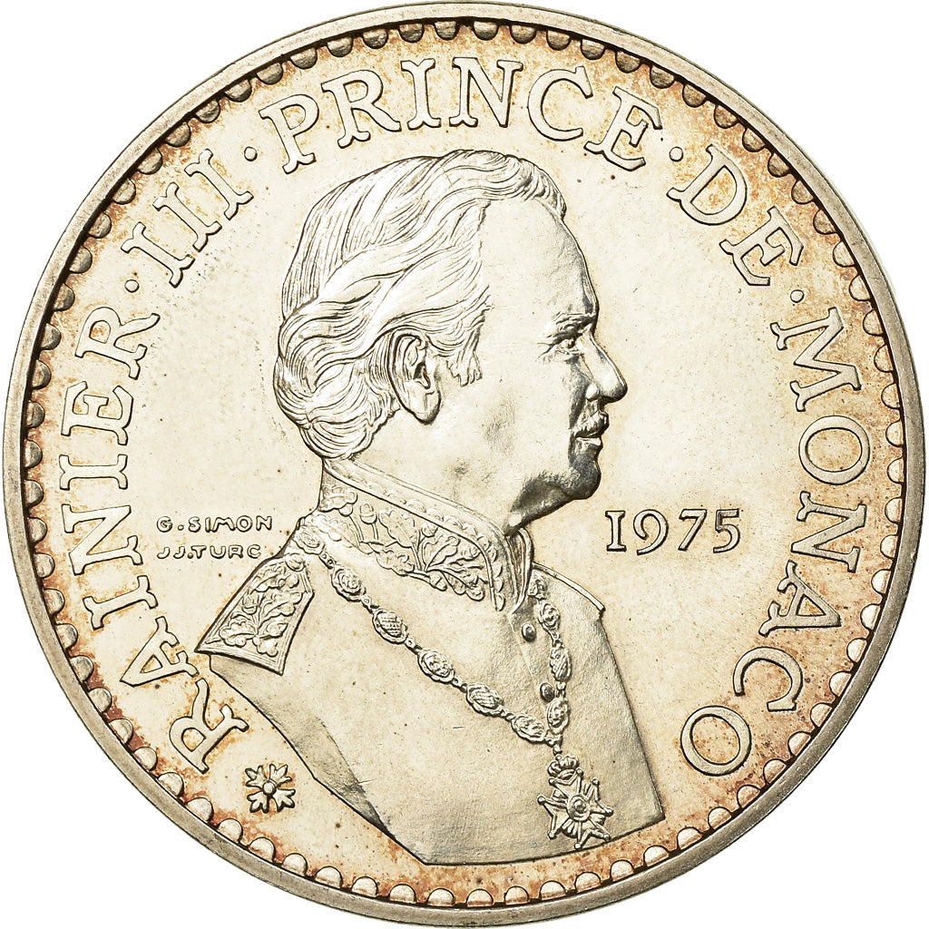 Monnaie, Monaco, Rainier III, 50 Francs, 1975, SPL, Argent, KM:152.2