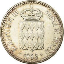 Coin, Monaco, Rainier III, Charles III, 10 Francs, 1966, MS(63), Silver, KM:146