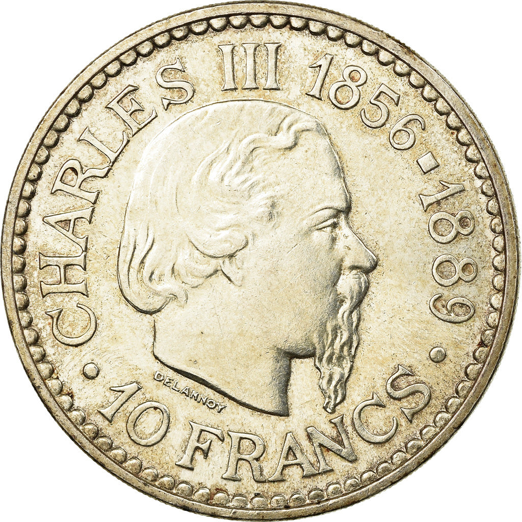 Coin, Monaco, Rainier III, Charles III, 10 Francs, 1966, AU(55-58), Silver