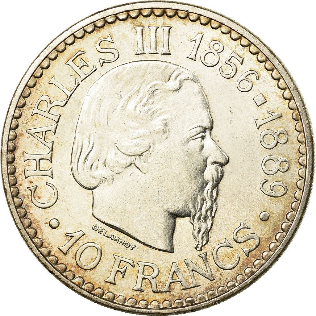 Coin, Monaco, Rainier III, Charles III, 10 Francs, 1966, AU(55-58), Silver