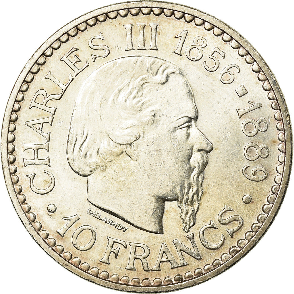 Coin, Monaco, Rainier III, Charles III, 10 Francs, 1966, AU(55-58), Silver