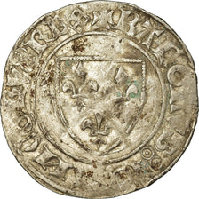 Coin, France, Charles VI, Blanc Guénar, La Rochelle, VF(30-35), Billon