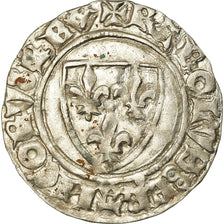 Coin, France, Charles VI, Blanc Guénar, La Rochelle, VF(30-35), Billon