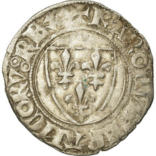 Coin, France, Charles VI, Blanc Guénar, Troyes, VF(30-35), Billon