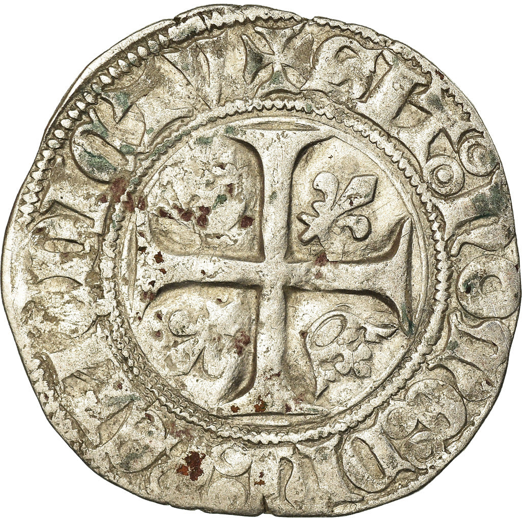 Coin, France, Charles VI, Blanc Guénar, Troyes, VF(30-35), Billon