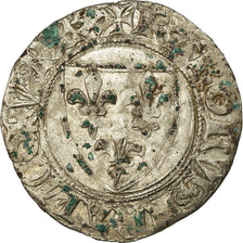 Monnaie, France, Charles VI, Blanc Guénar, Troyes, TB+, Billon, Duplessy:377A