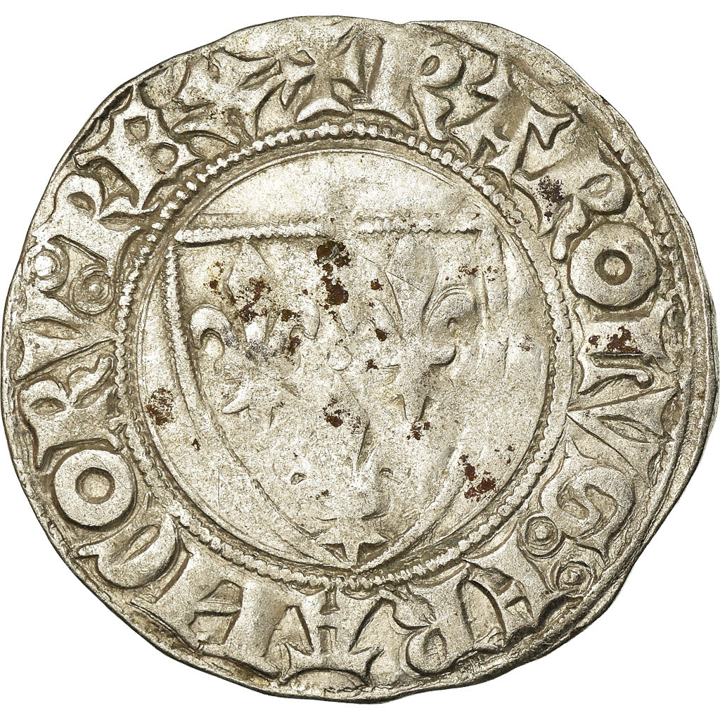 Monnaie, France, Charles VI, Blanc Guénar, Troyes, TB+, Billon, Duplessy:377A