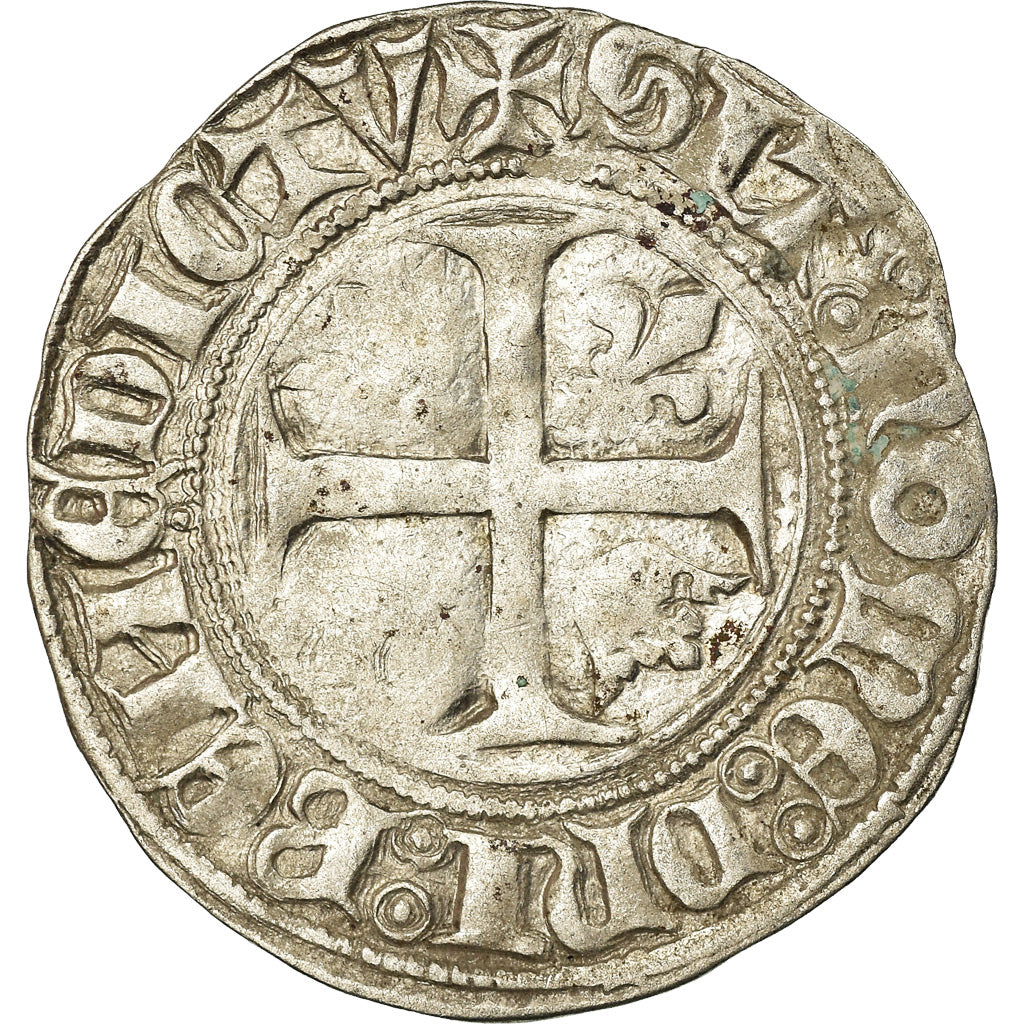 Monnaie, France, Charles VI, Blanc Guénar, Troyes, TB+, Billon, Duplessy:377A