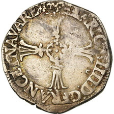 Moneta, Francja, Henri IV, 1/8 Ecu, VF(30-35), Srebro, Sombart:4688