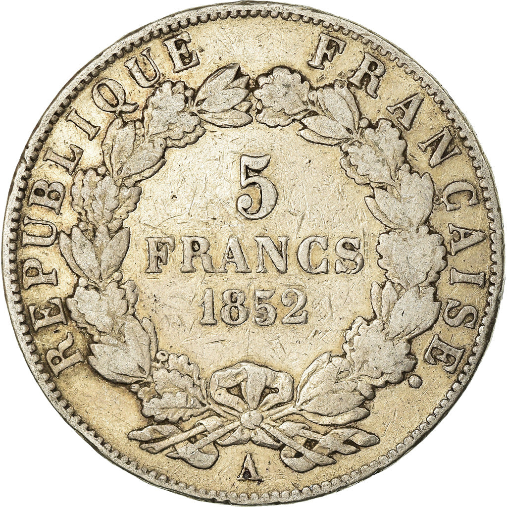 Moneta, Francja, Louis-Napoléon Bonaparte, Napoléon III, 5 Francs, 1852