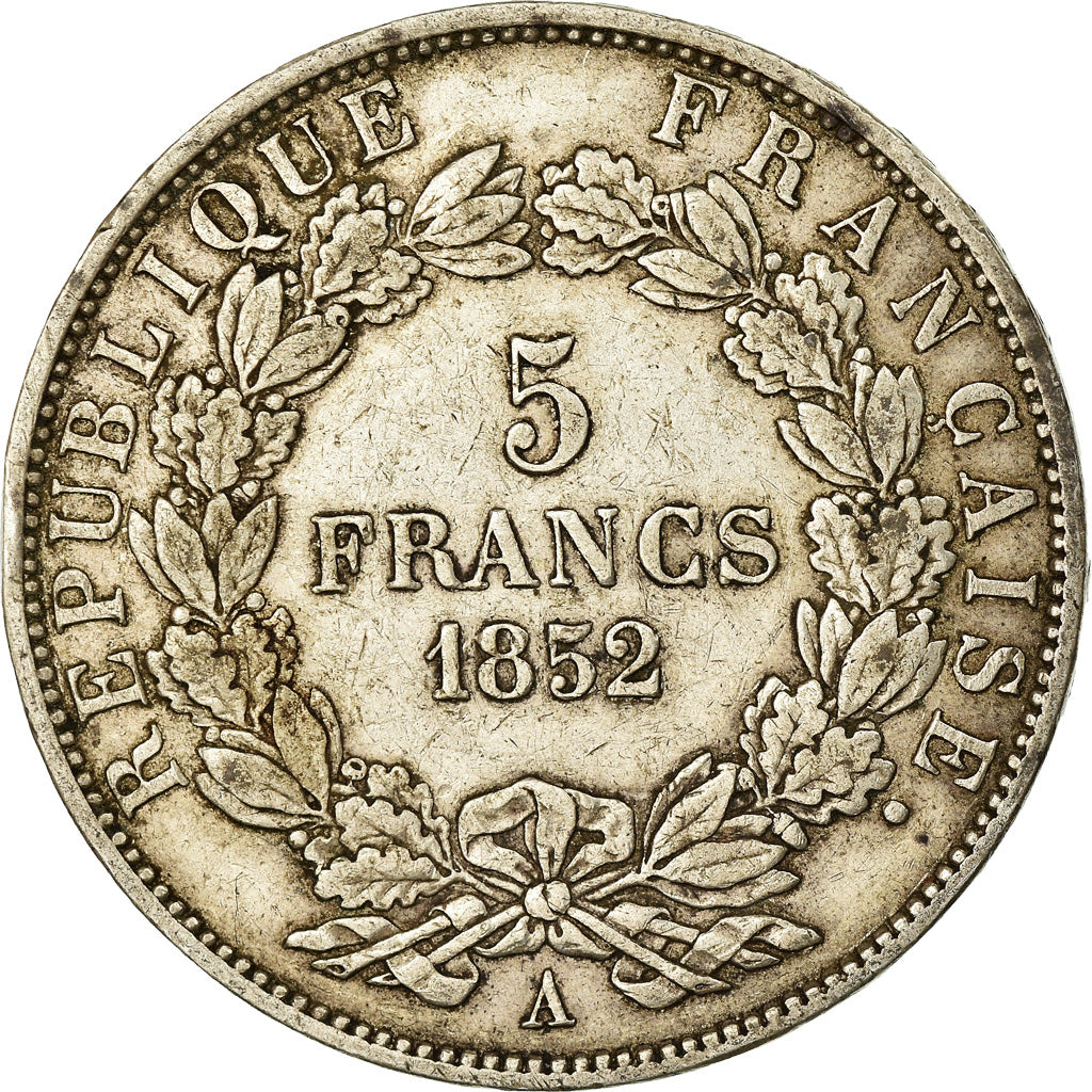 Moneda, Francia, Louis-Napoléon Bonaparte, Napoléon III, 5 Francs, 1852