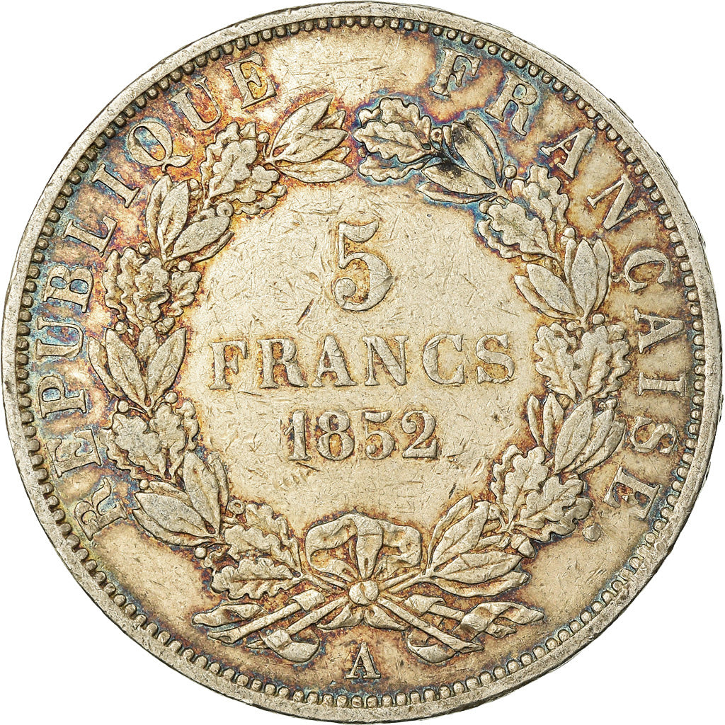 Moneda, Francia, Louis-Napoléon Bonaparte, Napoléon III, 5 Francs, 1852