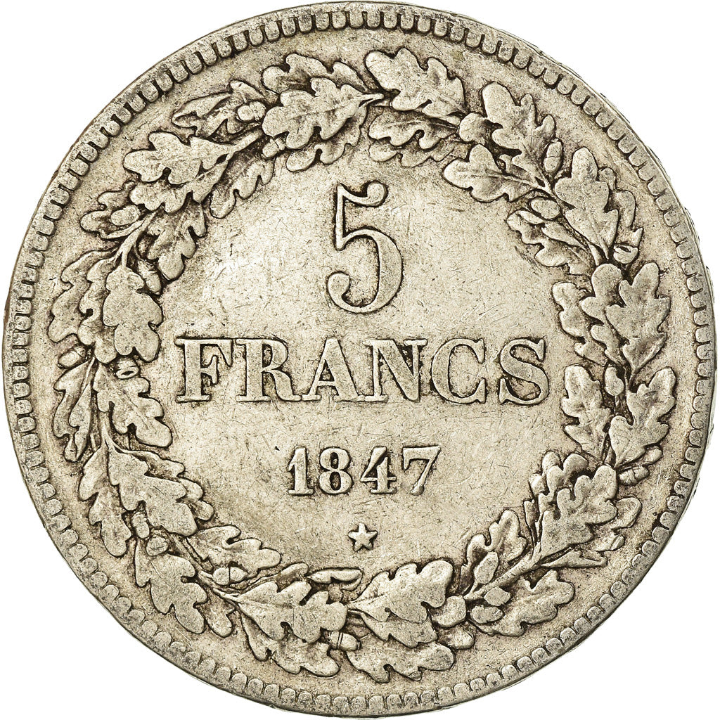 Coin, Belgium, Leopold I, 5 Francs, 5 Frank, 1847, EF(40-45), Silver, KM:3.2
