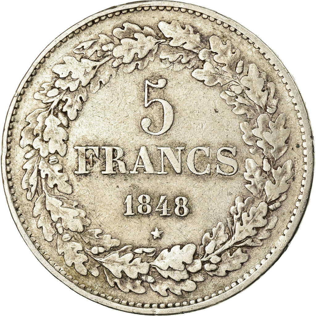 Coin, Belgium, Leopold I, 5 Francs, 5 Frank, 1848, VF(30-35), Silver, KM:3.2