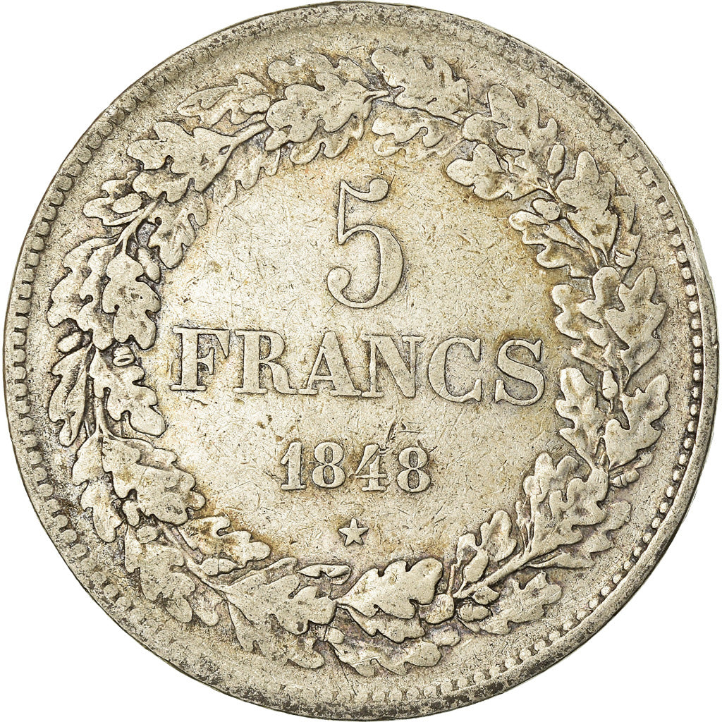 Coin, Belgium, Leopold I, 5 Francs, 5 Frank, 1848, VF(30-35), Silver, KM:3.2
