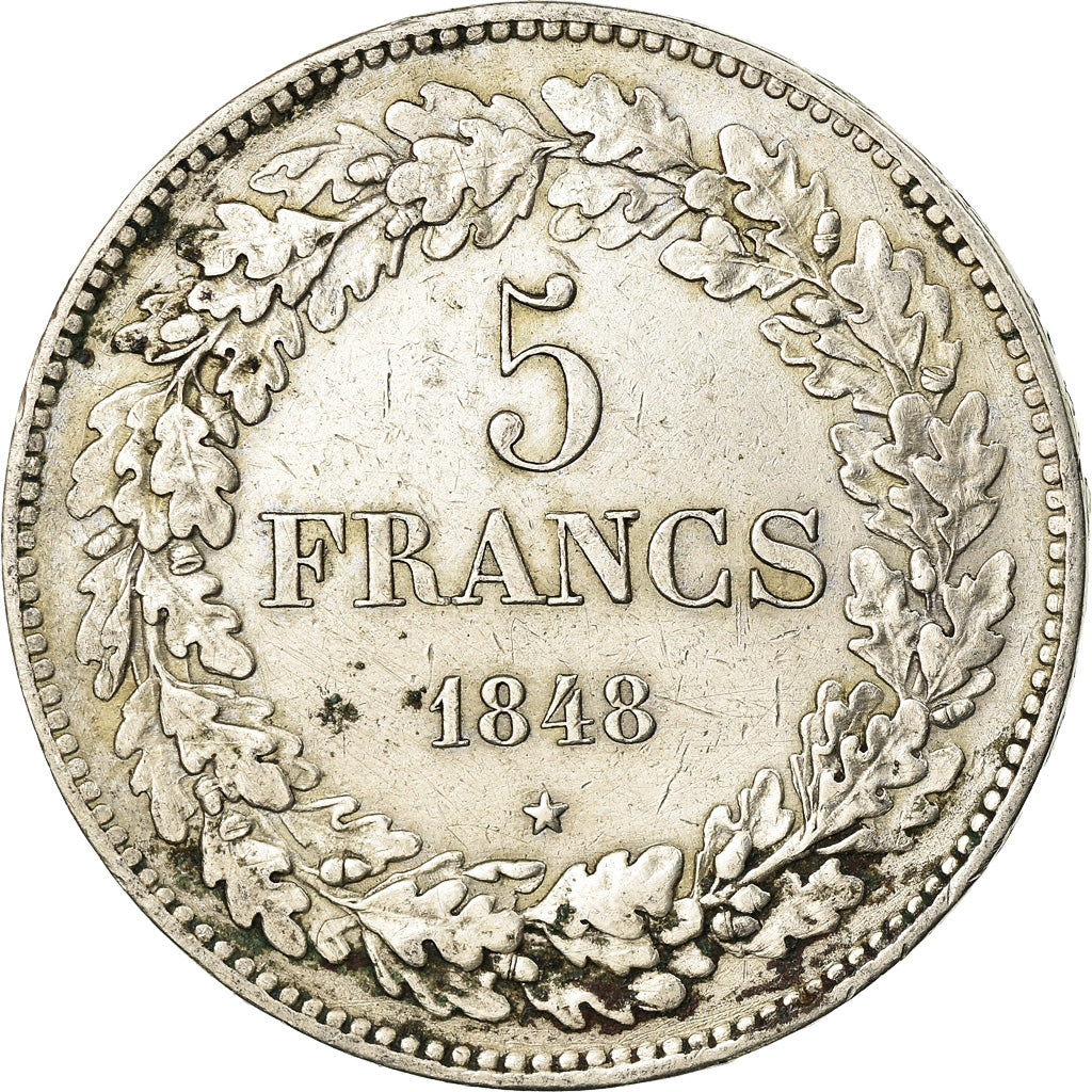 Coin, Belgium, Leopold I, 5 Francs, 5 Frank, 1848, EF(40-45), Silver, KM:3.2