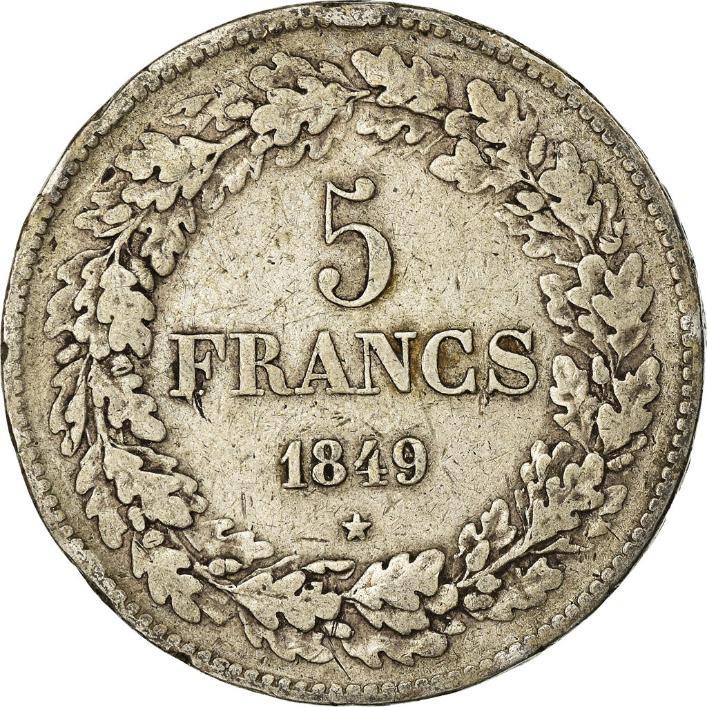 Coin, Belgium, Leopold I, 5 Francs, 5 Frank, 1849, VF(20-25), Silver, KM:3.2