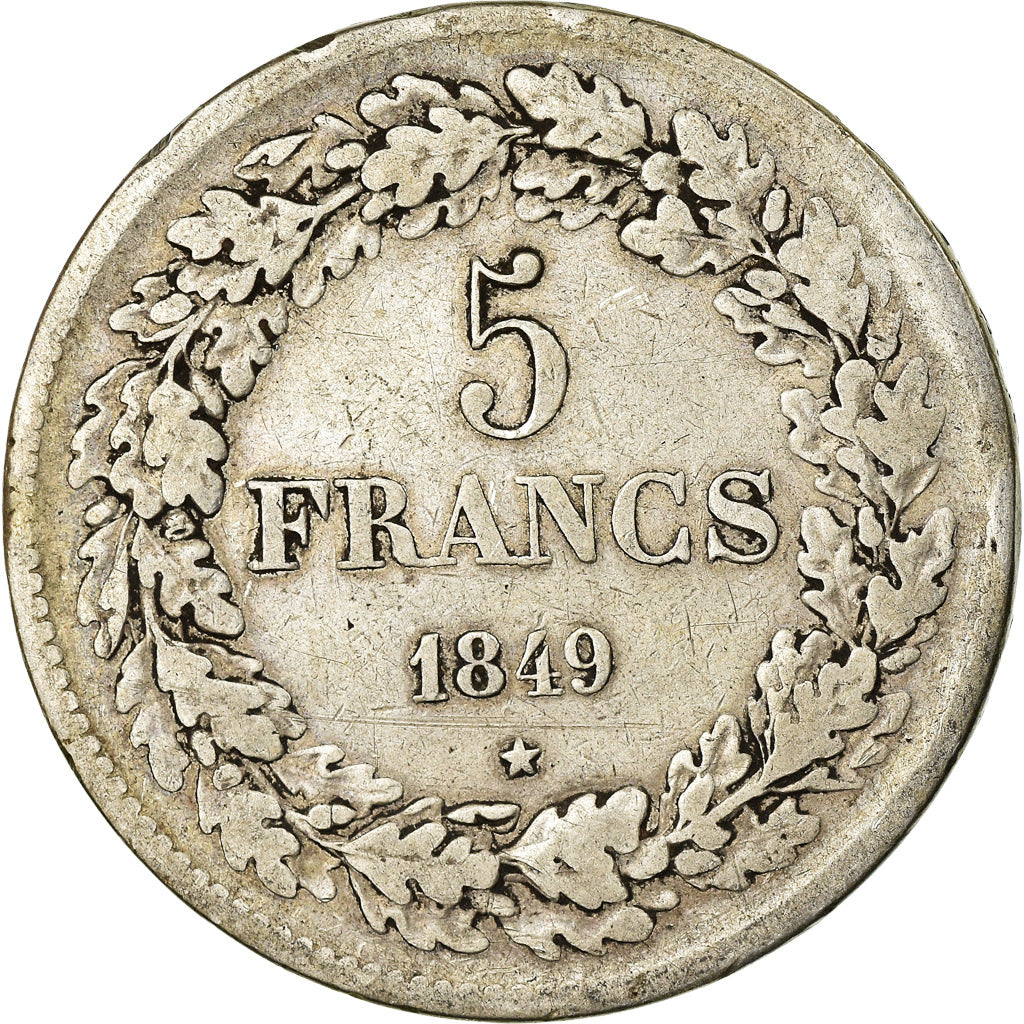 Coin, Belgium, Leopold I, 5 Francs, 5 Frank, 1849, VF(20-25), Silver, KM:3.2