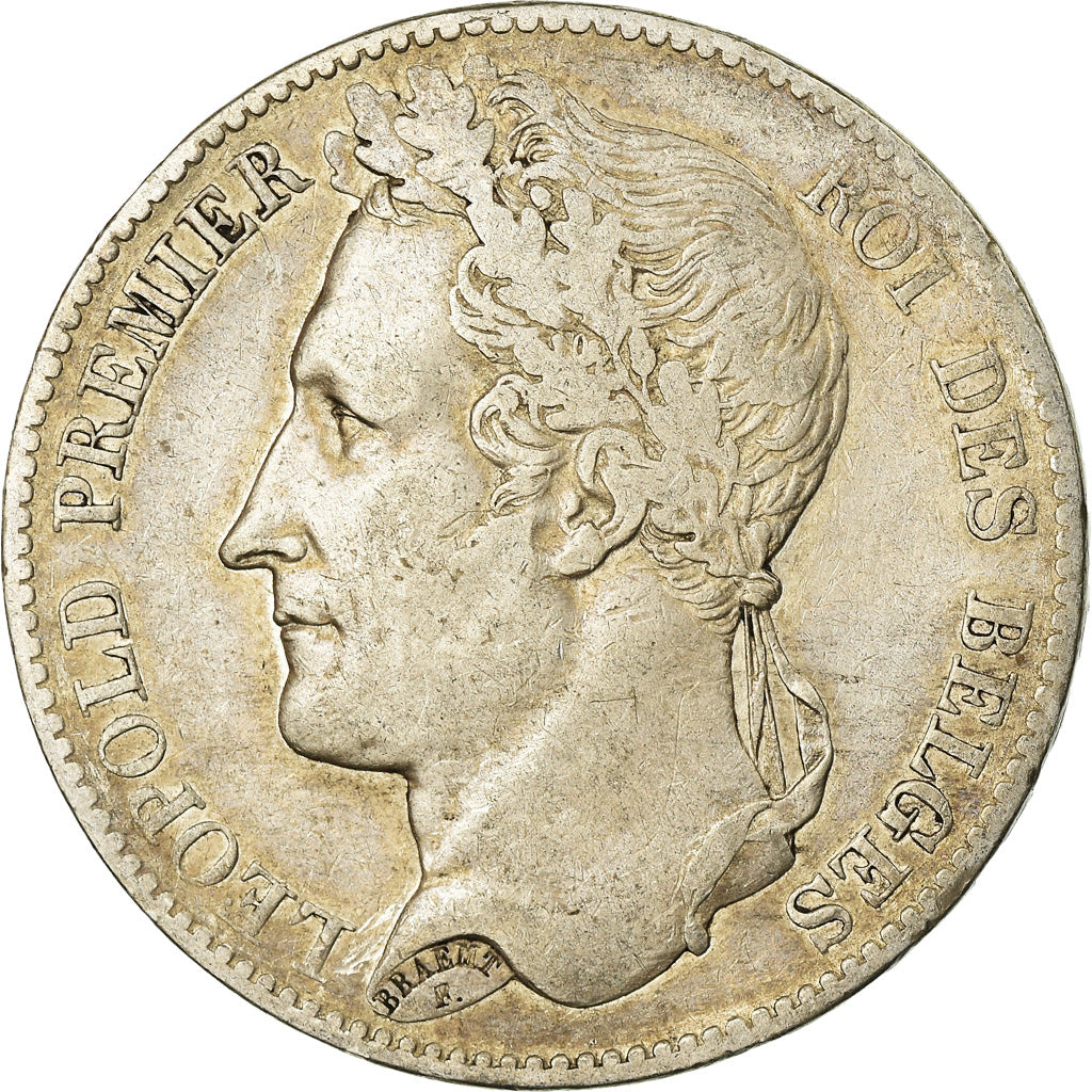 Moeda, Bélgica, Leopold I, 5 Francs, 5 Frank, 1849, VF(30-35), Prata, KM:3.2