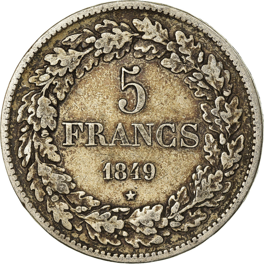 Coin, Belgium, Leopold I, 5 Francs, 5 Frank, 1849, VF(30-35), Silver, KM:3.2