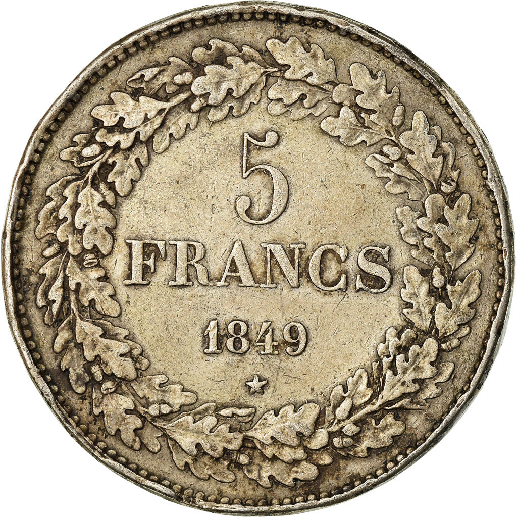 Coin, Belgium, Leopold I, 5 Francs, 5 Frank, 1849, VF(30-35), Silver, KM:3.2
