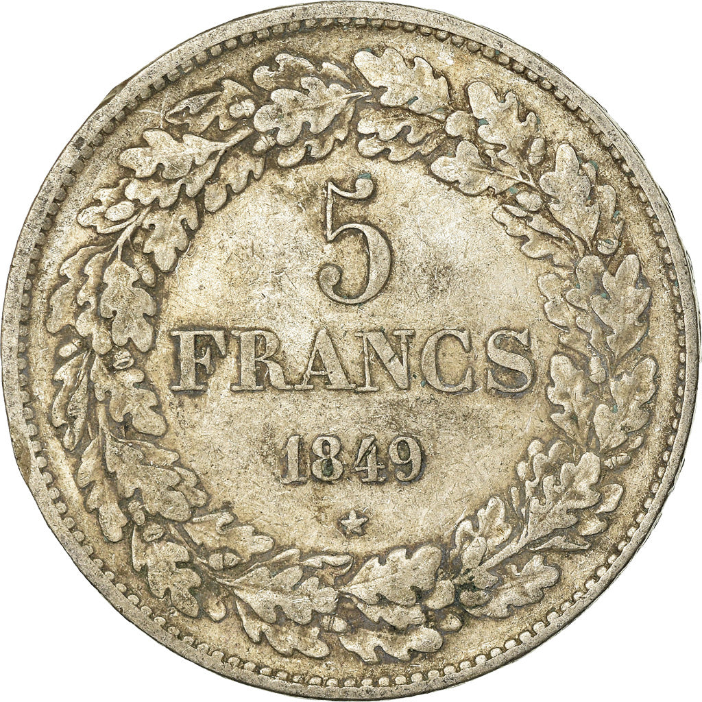 Coin, Belgium, Leopold I, 5 Francs, 5 Frank, 1849, VF(30-35), Silver, KM:3.2