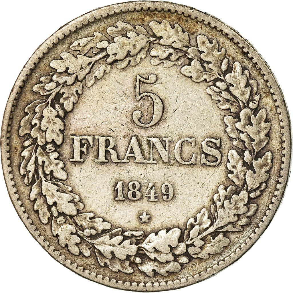 Coin, Belgium, Leopold I, 5 Francs, 5 Frank, 1849, VF(30-35), Silver, KM:3.2
