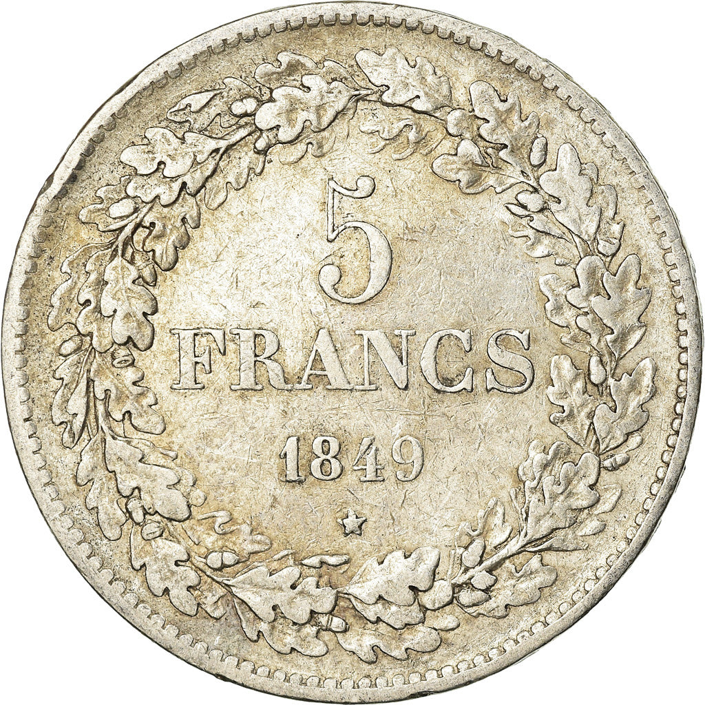 Coin, Belgium, Leopold I, 5 Francs, 5 Frank, 1849, VF(30-35), Silver, KM:3.2
