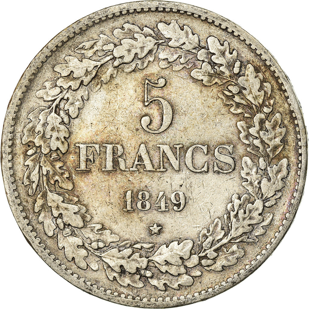 Coin, Belgium, Leopold I, 5 Francs, 5 Frank, 1849, EF(40-45), Silver, KM:3.2