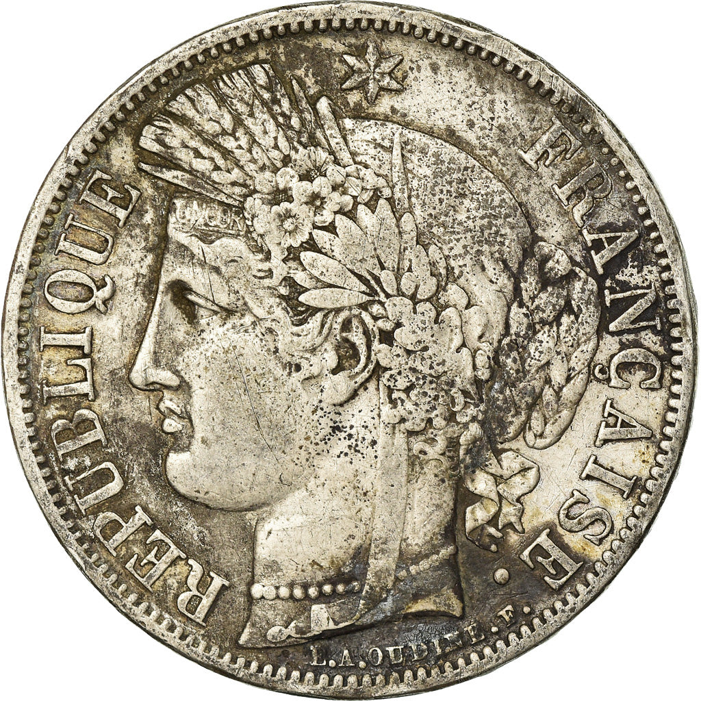 Coin, France, Cérès, 5 Francs, 1849, Paris, VF(30-35), Silver, KM:761.1