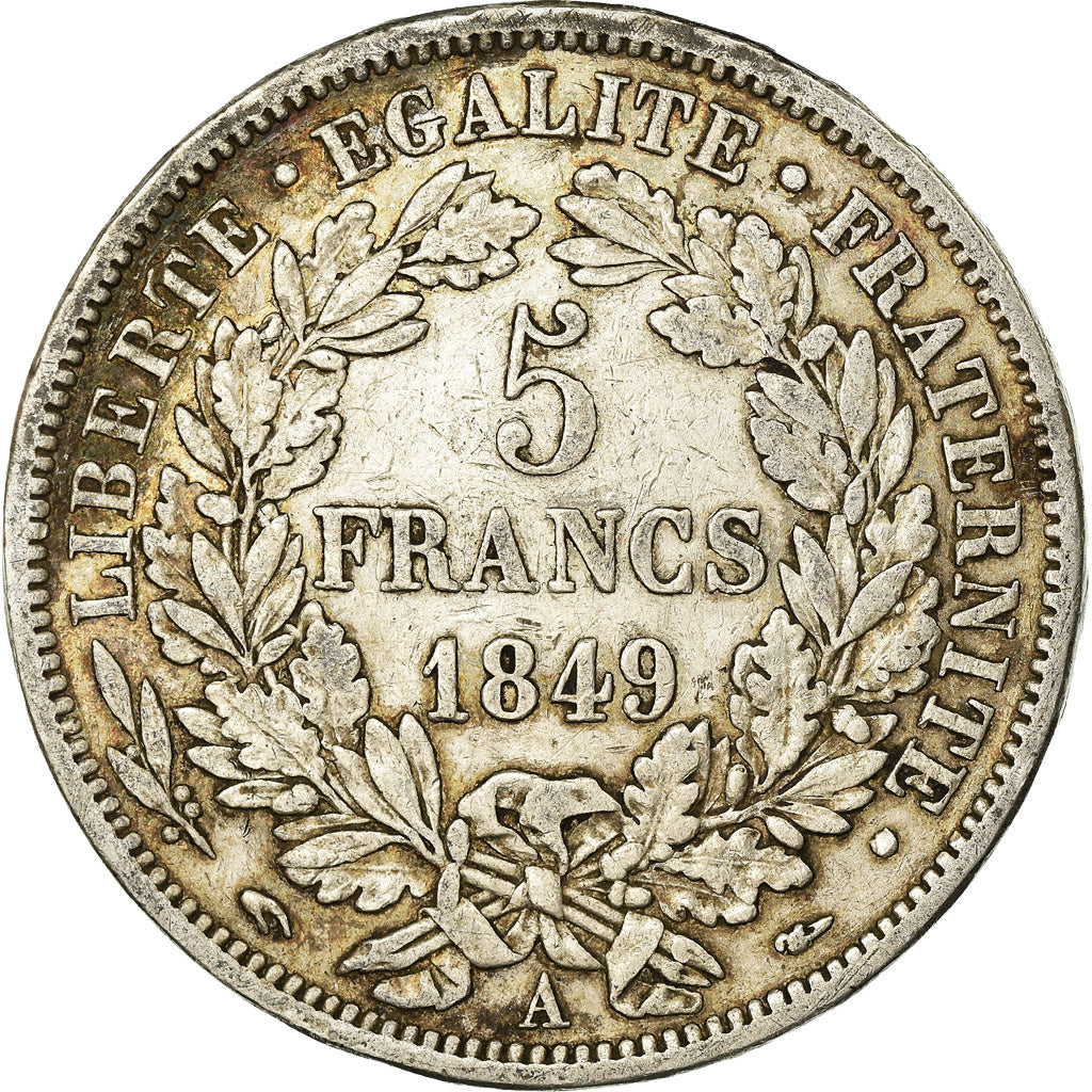Coin, France, Cérès, 5 Francs, 1849, Paris, VF(30-35), Silver, KM:761.1