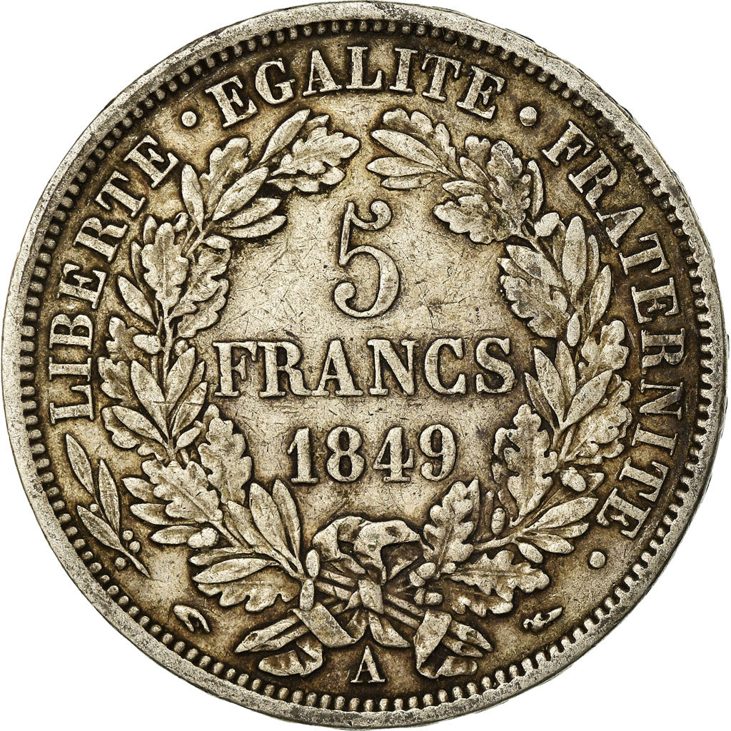 Monnaie, France, Cérès, 5 Francs, 1849, Paris, TTB, Argent, Gadoury:719