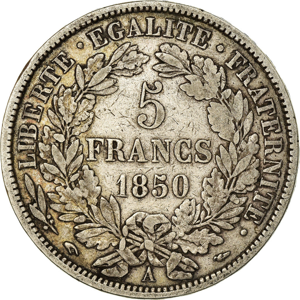 Monnaie, France, Cérès, 5 Francs, 1850, Paris, TTB, Argent, Gadoury:719