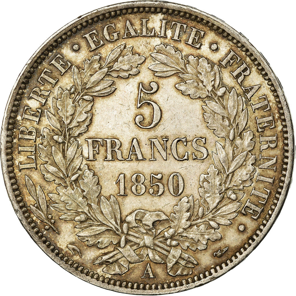 Monnaie, France, Cérès, 5 Francs, 1850, Paris, SUP, Argent, Gadoury:719
