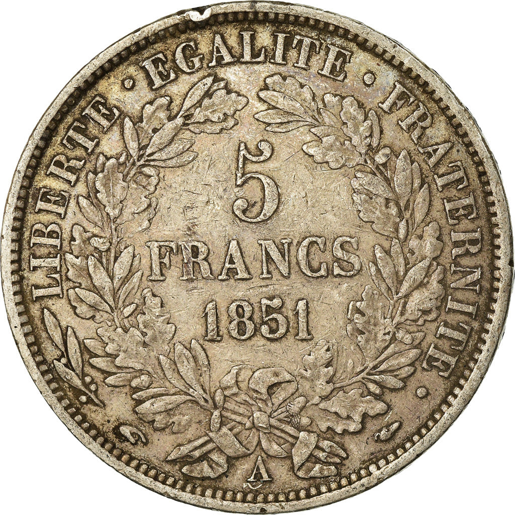 Monnaie, France, Cérès, 5 Francs, 1851, Paris, TB+, Argent, Gadoury:719