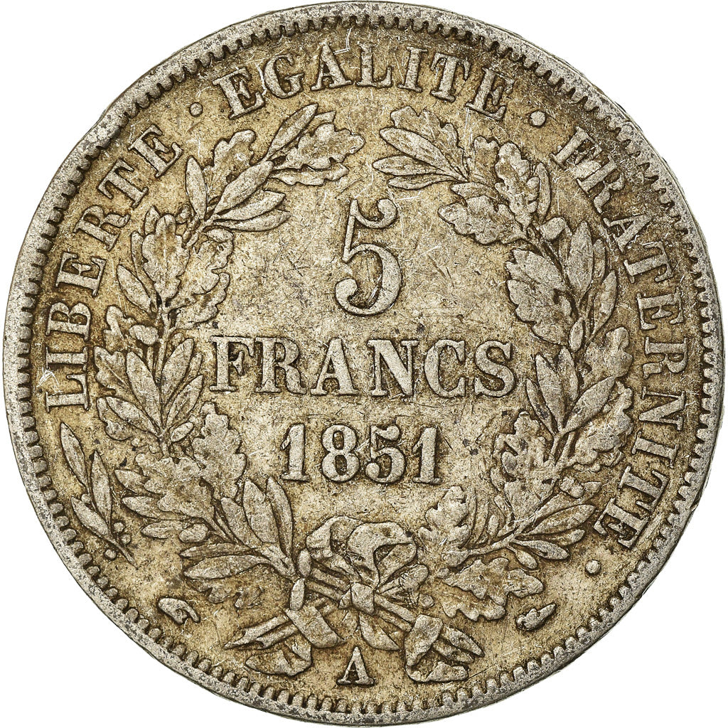Monnaie, France, Cérès, 5 Francs, 1851, Paris, TB+, Argent, Gadoury:719