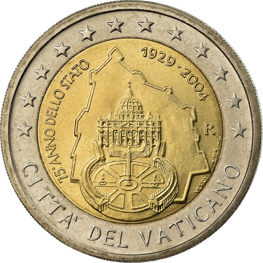 Vatican, 2 Euro, 2004, 75 ème anniversaire de la Fondation de l'Etat du