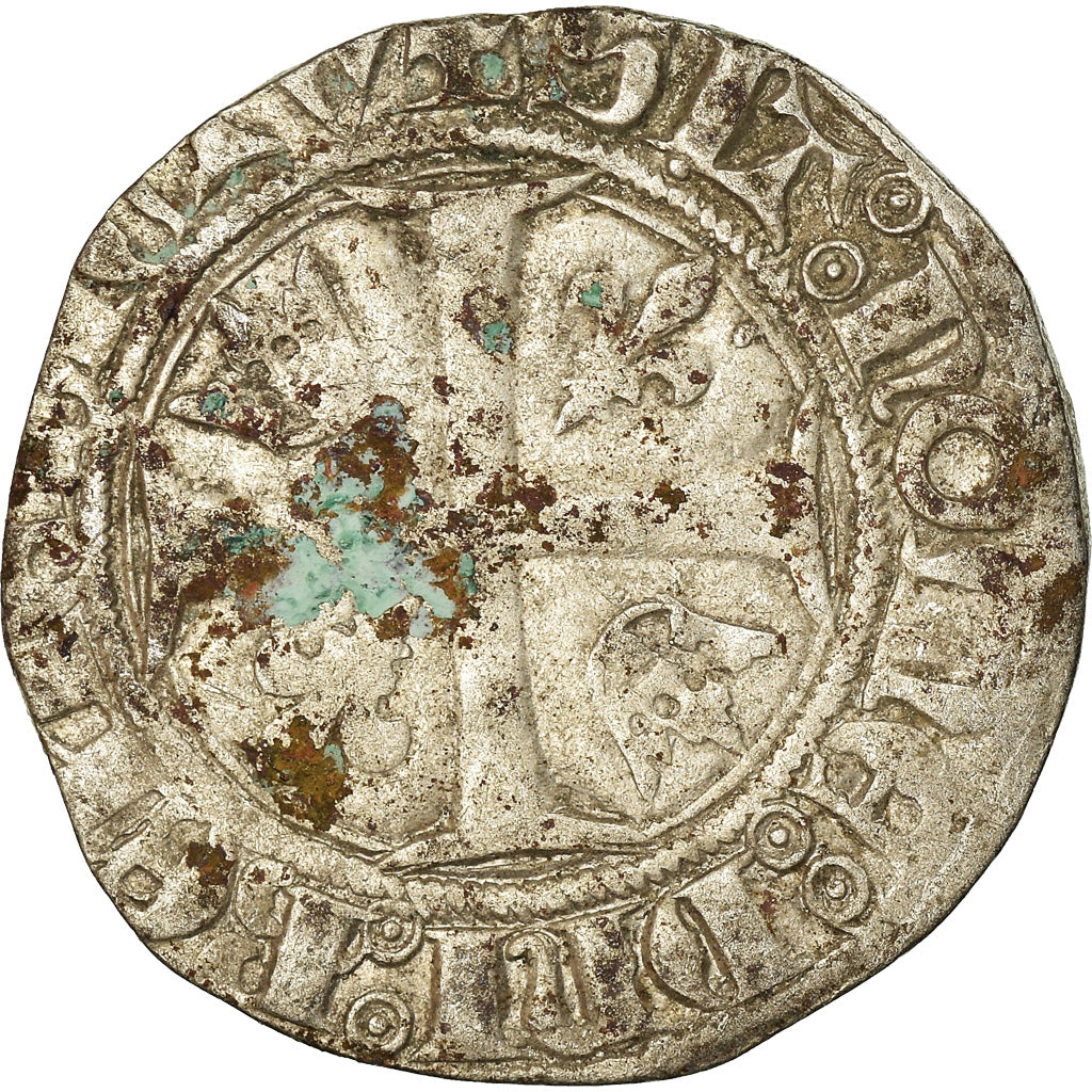 Moeda, França, Charles VI, Blanc Guénar, Romans, F(12-15), Lingote