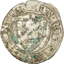 Coin, France, Charles VI, Blanc Guénar, Romans, VF(20-25), Billon