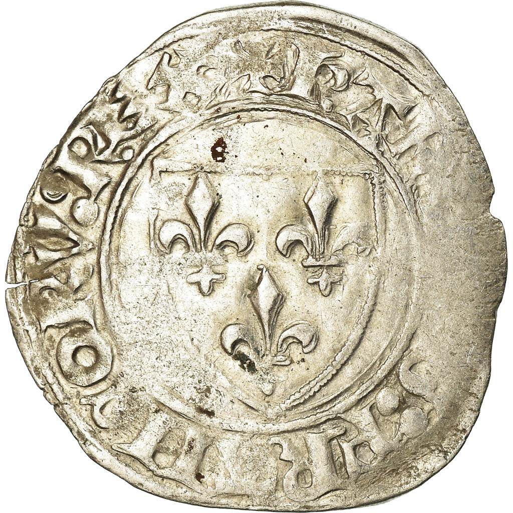 Coin, France, Charles VI, Blanc Guénar, Saint-Quentin, VF(30-35), Billon