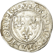 Moneta, Francja, Charles VI, Blanc Guénar, Saint-Quentin, EF(40-45), Bilon